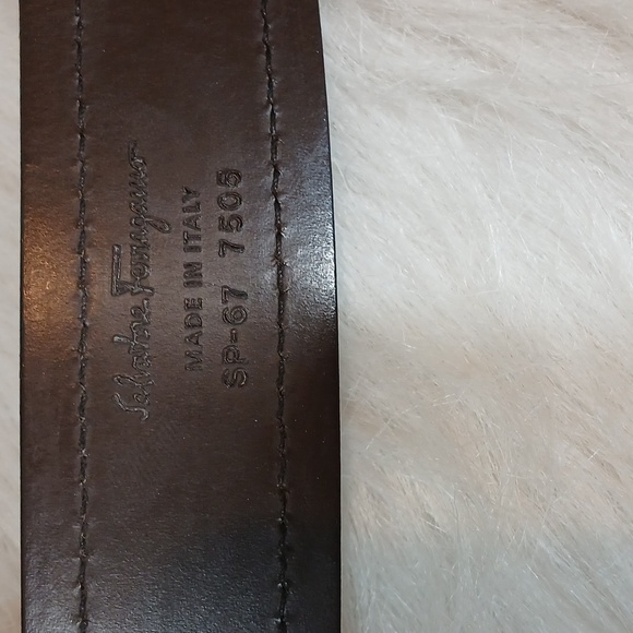 Salvatore Ferragamo Men's Brown Single Leather Belt CM(95) - Picture 4 of 9